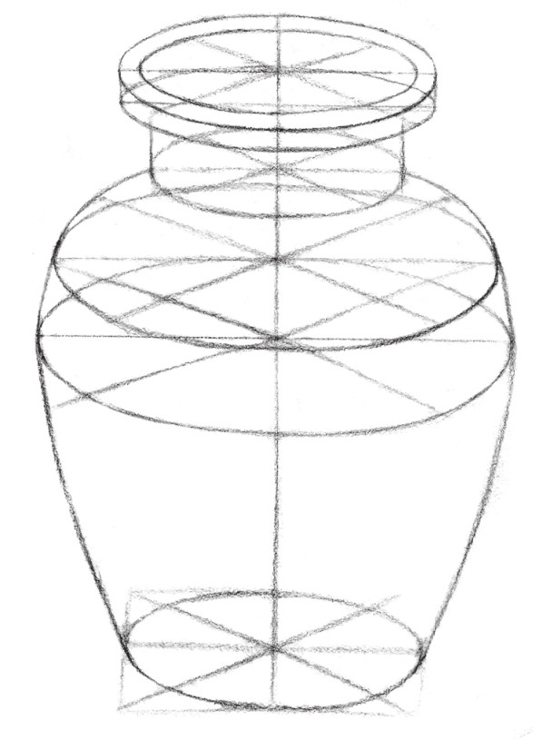 静物素描-罐子的透视图